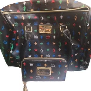 Baby Phat Women's Multicolor Monogram Zip Shoulder